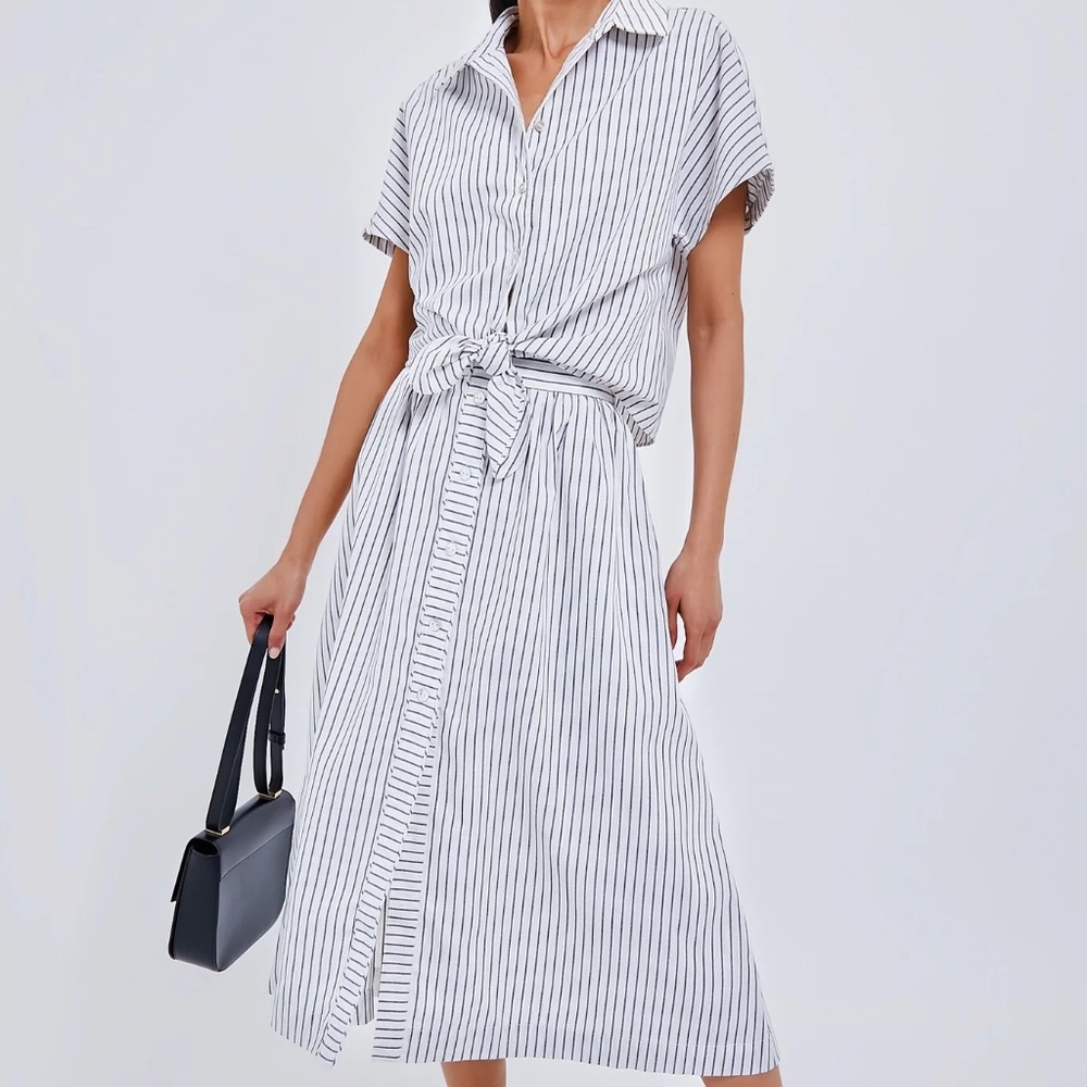 Linen Stripe Cora Skirt And Top set